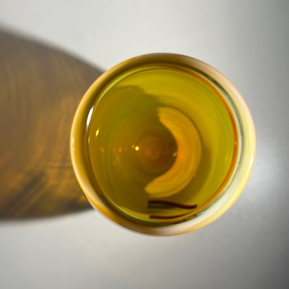 Peter Gudrunas Art Nouveau Blown Glass Vase SIGNED Rare Cadmium/Opalescent - Picture 8 of 13